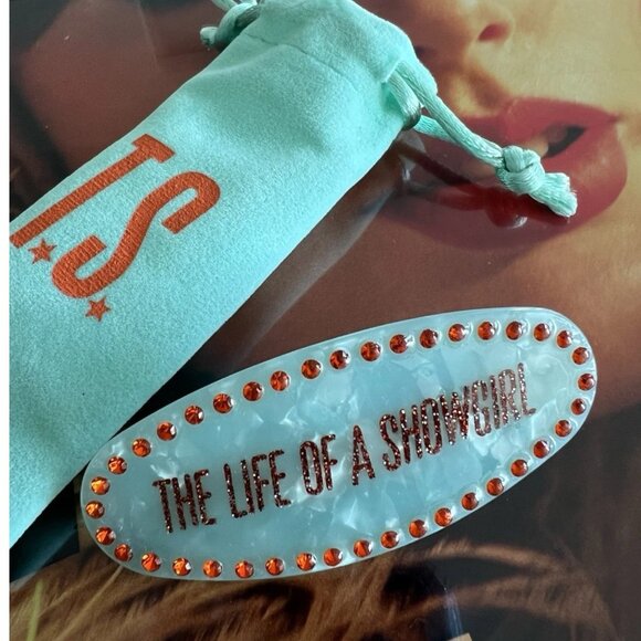 Taylor Swift Hair Barrette Clip The Life of a Showgirl Pearlescent Green NEW - Picture 4 of 6